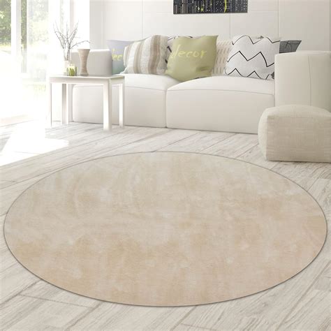 Charme de Provence Schwerer Runder Teppich 120 cm Moss grey / linen