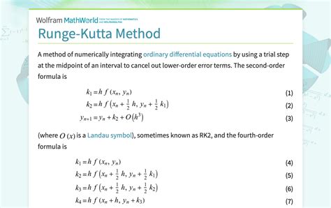 Runge Kutta Method Example