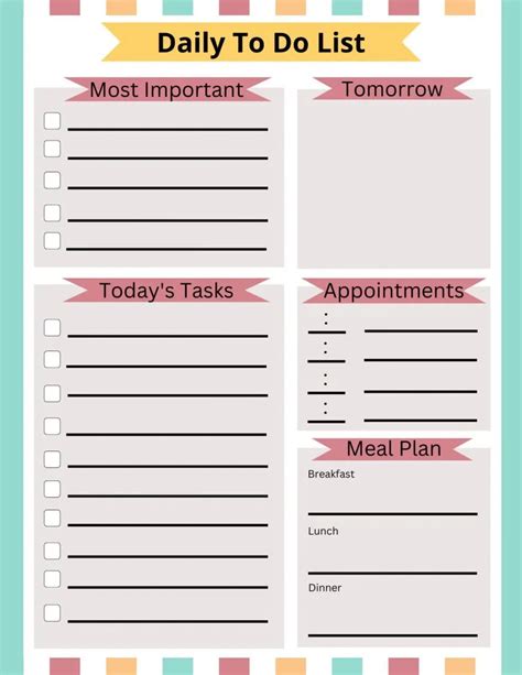 Running To Do List Printable