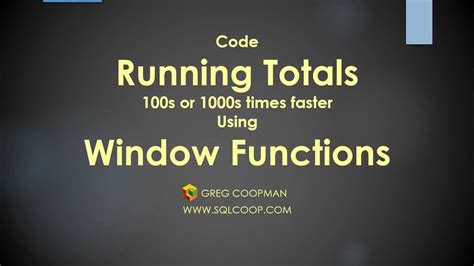running total using window function