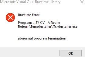 runtime error c++ abnormal program termination