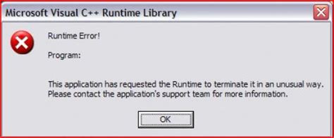 runtime error cause a program to end