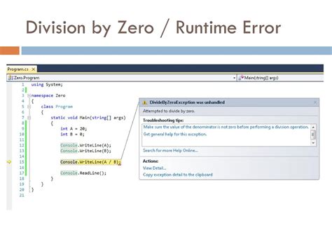 Runtime Error Division By Zero C