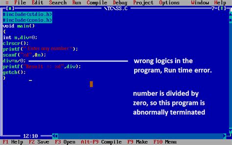 runtime error in programming example