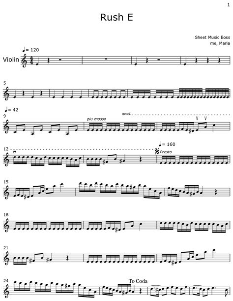 rush e violin sheet music solo