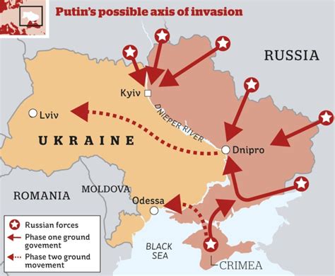 russia invading ukraine map