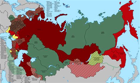 russian civil war flag map