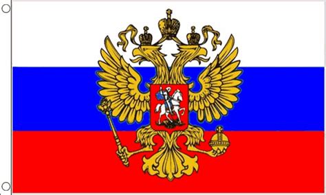 russian flag with crest