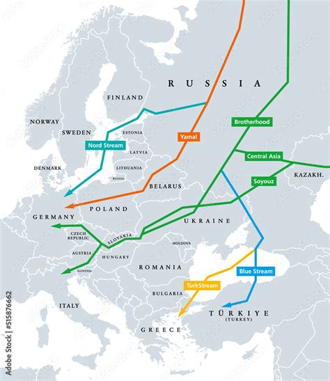 russian gas pipelines map