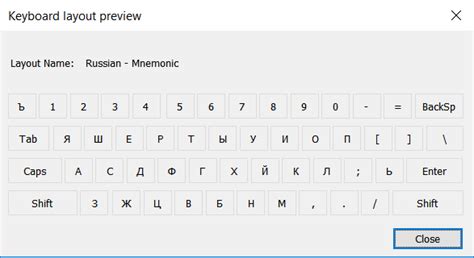 russian mnemonic keyboard windows 10
