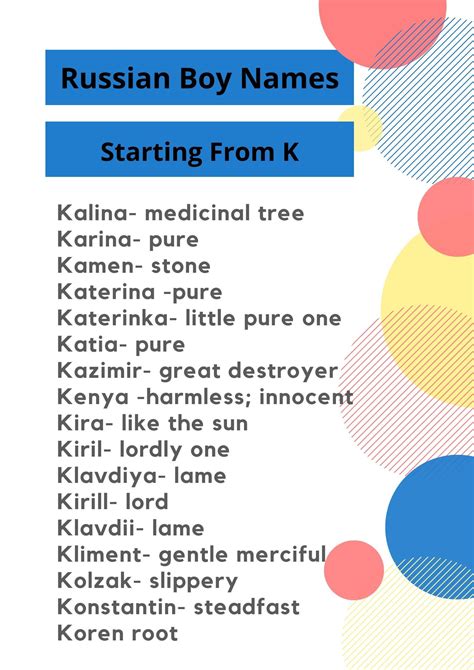 russian names that start with k for boys