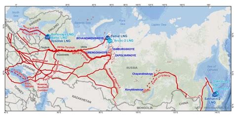 russian natural gas pipeline map