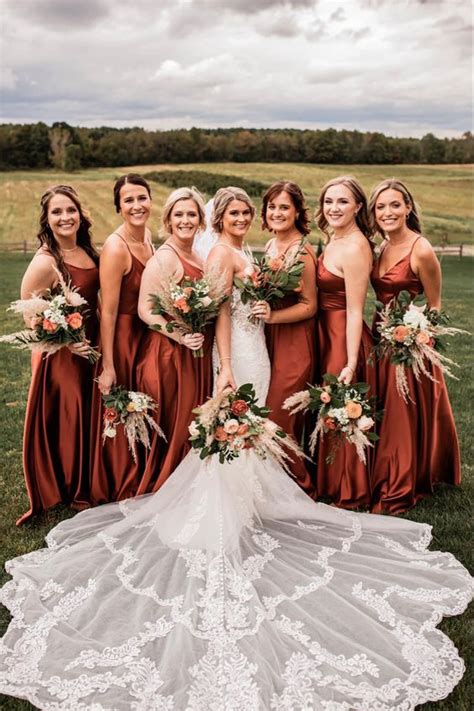 rust colored dresses for wedding