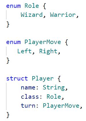 Rust Define Enum Inside Struct