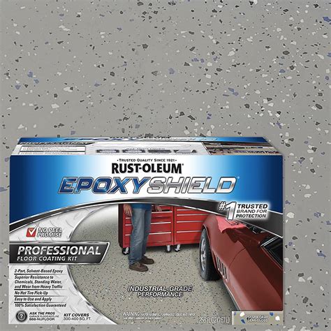 rust oleum 203373 professional floor coating kit silver gray