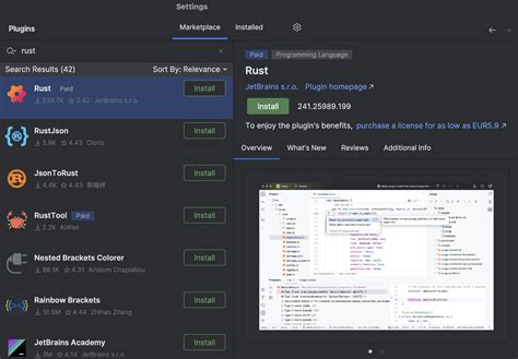 Rust Plugin Intellij