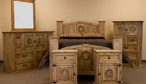 LMT | Country Rope and Star Rustic Bedroom Set with Natural Finish