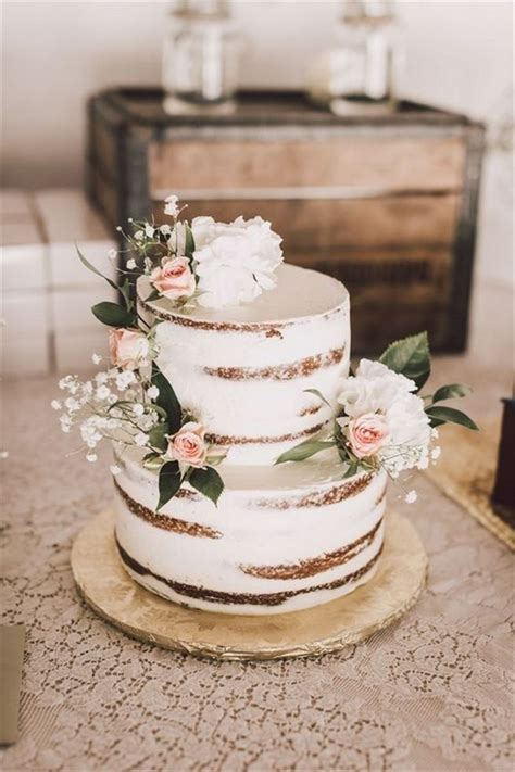 Rustic and vintage white wedding cake at Franciscan Gardens by Lucky