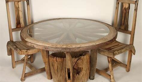 Rustic Wagon Wheel Table The Forest Store