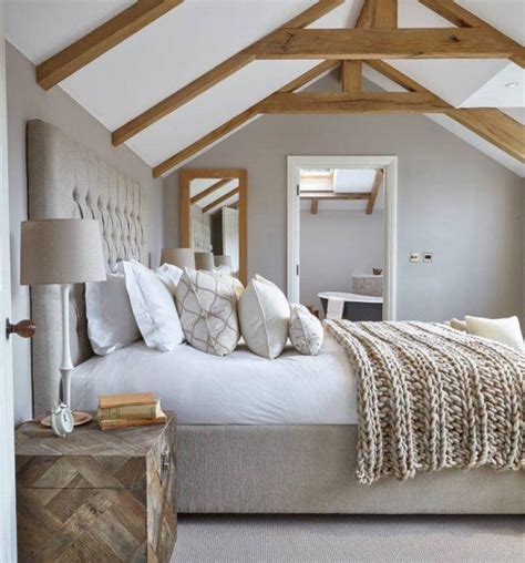 Rustic bedroom with exposed beams