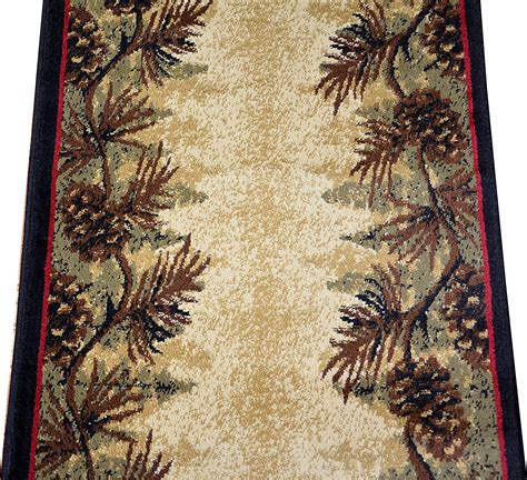 rustic area rugs with pine cones