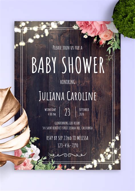 Rustic Baby Shower Invitations