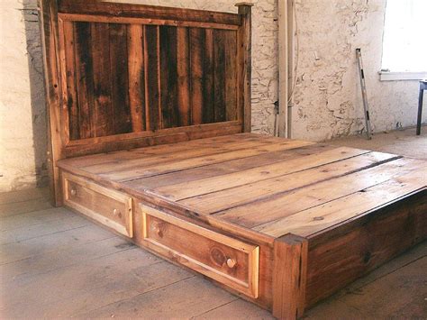 Rustic Bed With Drawers Underneath