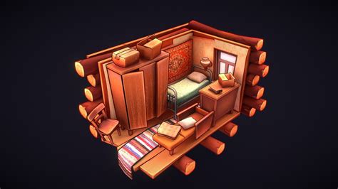 rustic bedroom drawing