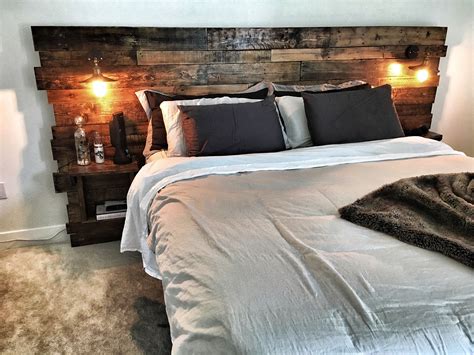rustic black headboard bedroom