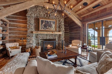 Living Room Rustic Cabin Interior Paint Colors Home Interior Design