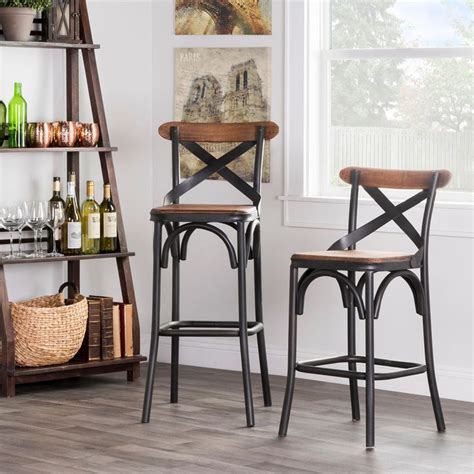 Rustic Counter Stools Kitchen