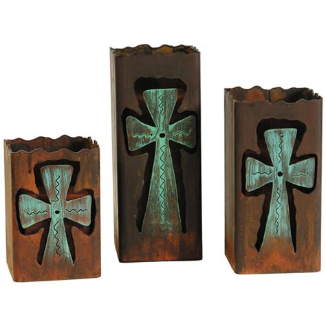 Rustic Cross Candle Holders