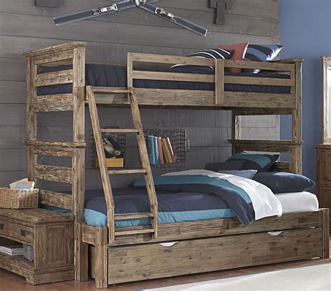 Rustic Dark Wood Bunk Bed