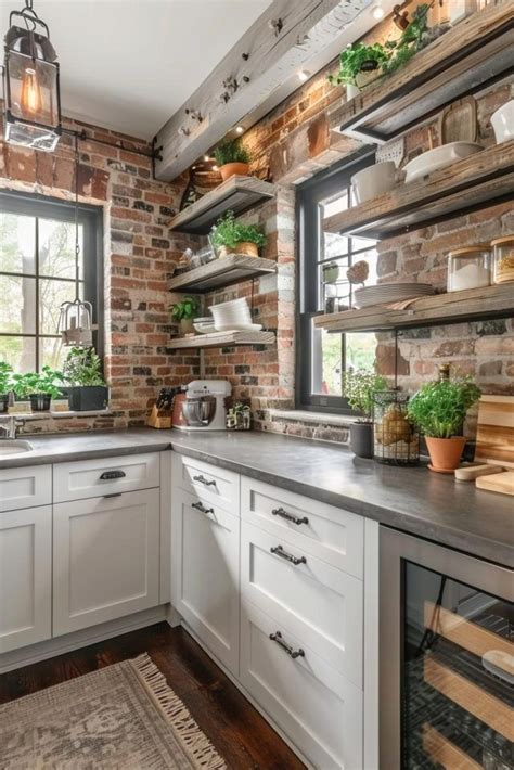 Review Of Rustic Farmhouse Kitchen Brick Backsplash 2023