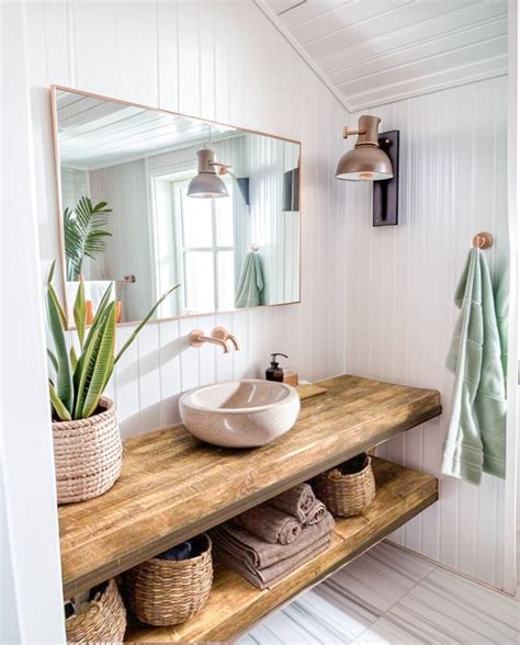 Rustic Floating Vanity Bathroom