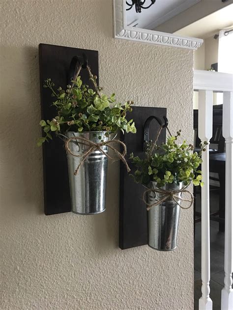 rustic hanging wall vases