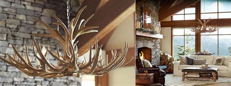 Rustic lighting fixtures in log cabin bedroom