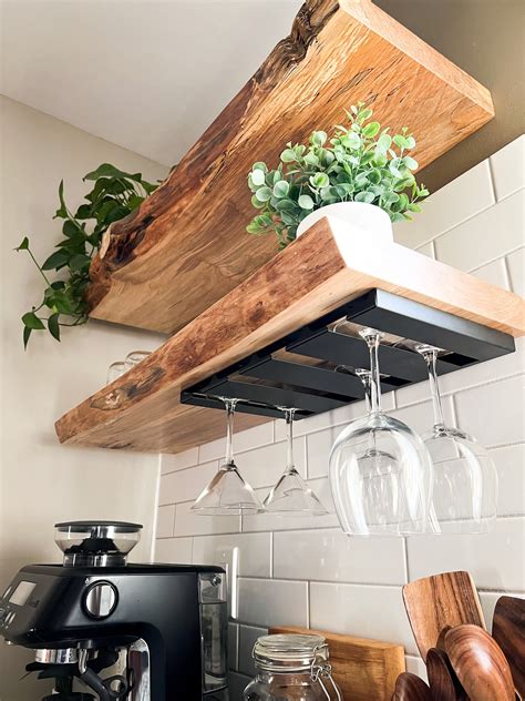 Rustic Live Edge Floating Shelves