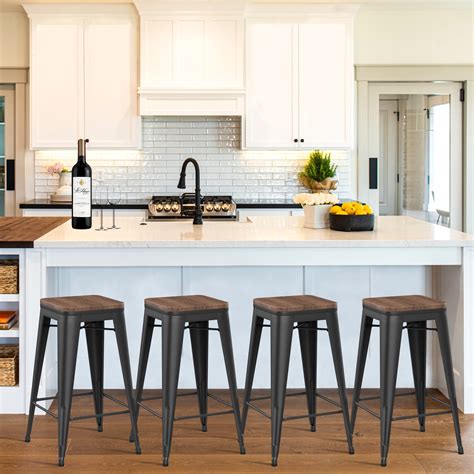 Rustic Metal Kitchen Stools