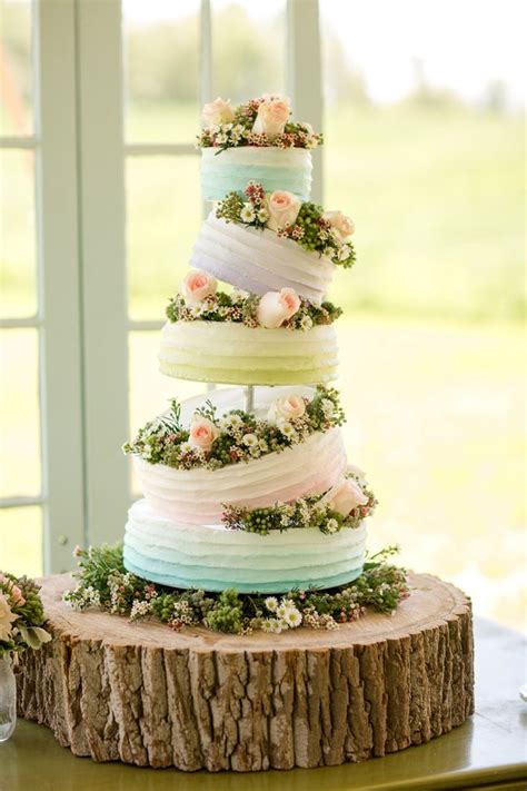 Rustic Pastel Wedding Cake