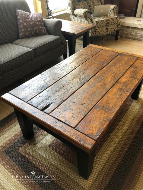 Rustic Pine Wood Coffee Table