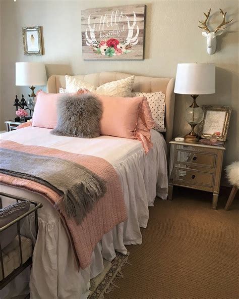 home.furnitureanddecorny.com:rustic pink and grey bedroom