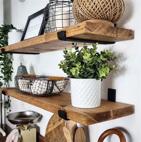 Rustic Shelves With Brackets