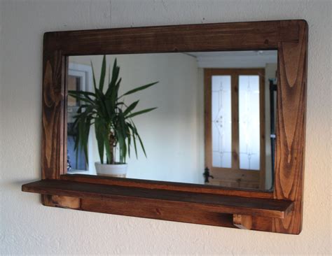 Rustic Wall Mirror With Shelf