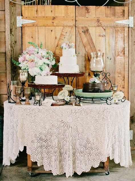 Rustic Wedding Cake Table Set Up
