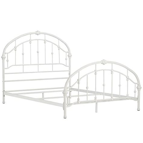 Rustic White Metal Bed Frame