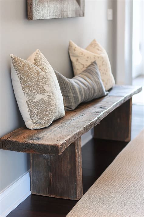 Rustic Wood Bench Entryway