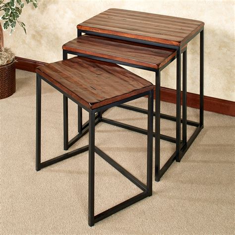 rustic wood nesting tables