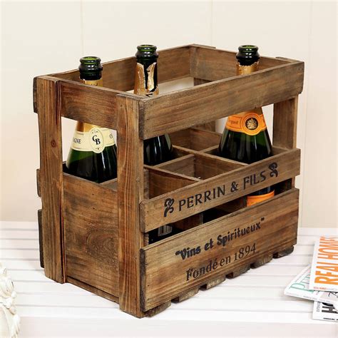 rustic wood wine crate