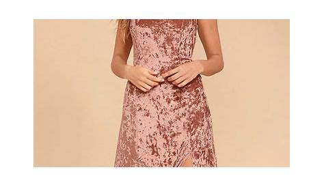 Rusty Rose Velvet Dress In FashionCoolture